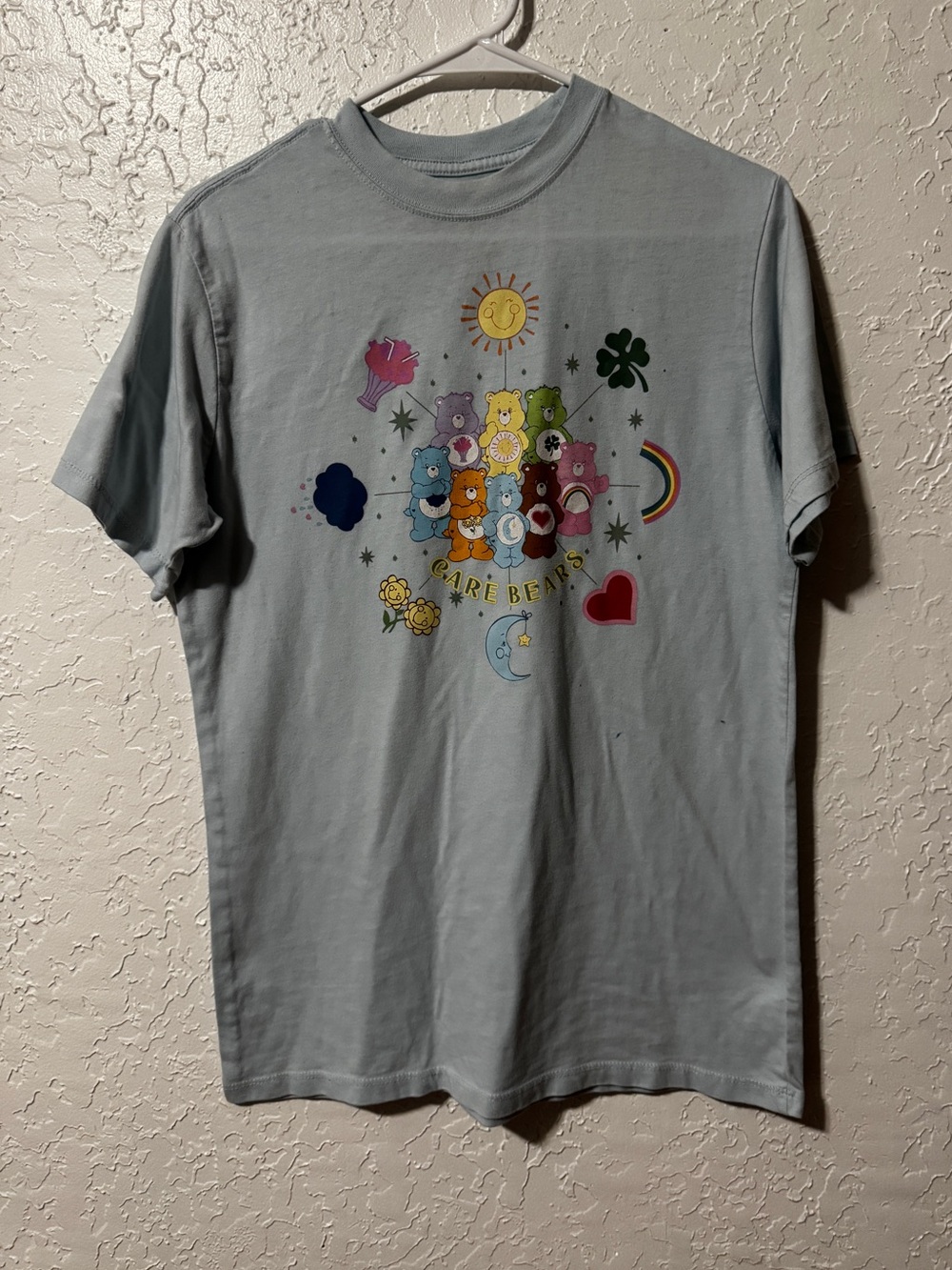 Care Bear Hasbro T-Shirt Graphic Blue Crew Oversized Drop Short Sleeve